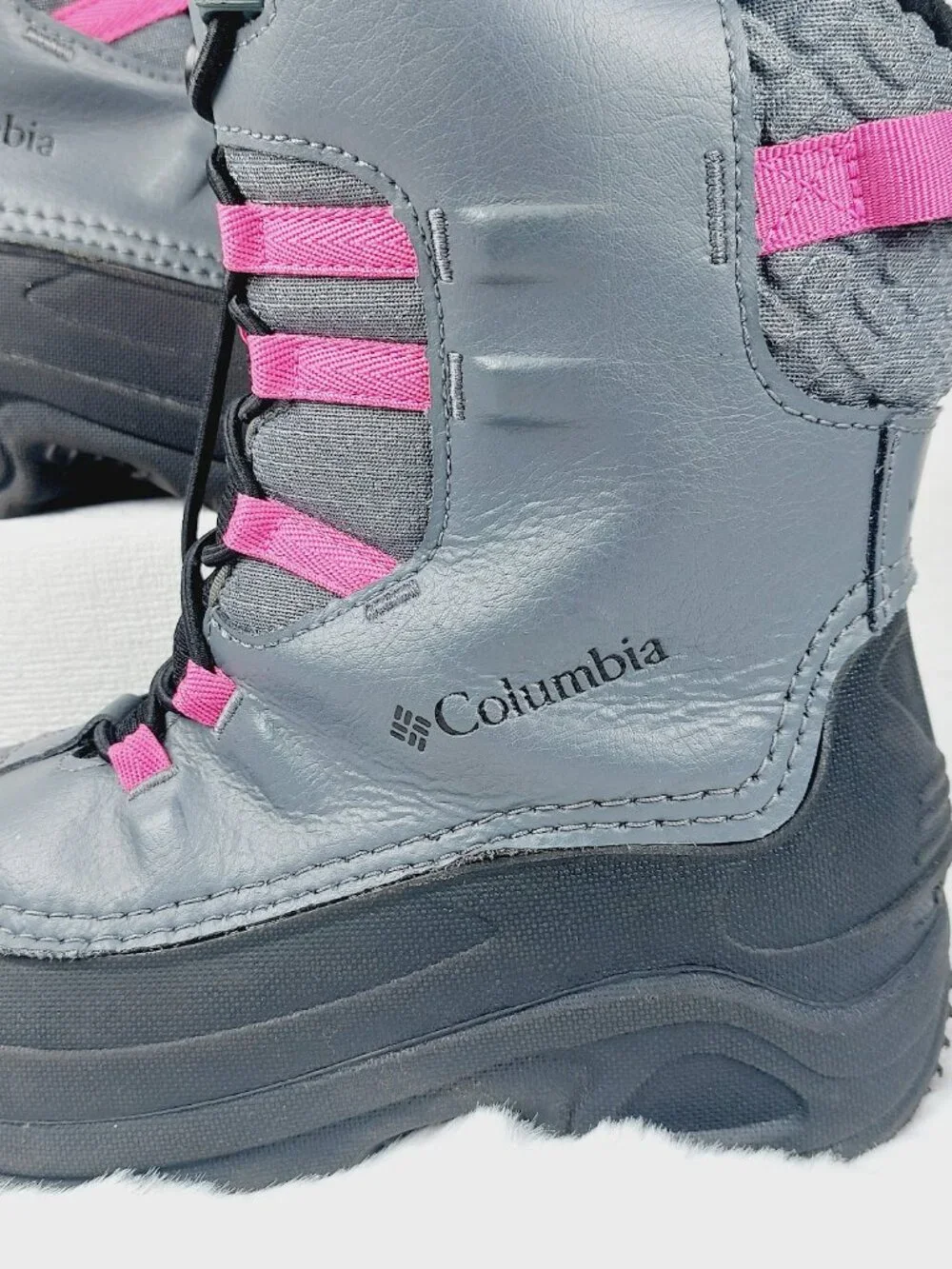 Columbia Girl's Graphite Pink Bugaboot Celsius Fur Ankle Winter Snow Boot Size 5